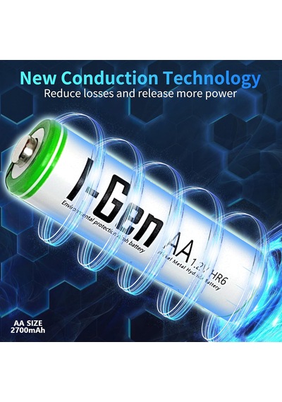 I-gen G227 2'li Aa/aaa/9v Pil Şarj Aleti + 2 Adet Aa 2700 Mah 1.2v Ni-mh Şarjlı Kalem Pilli Set