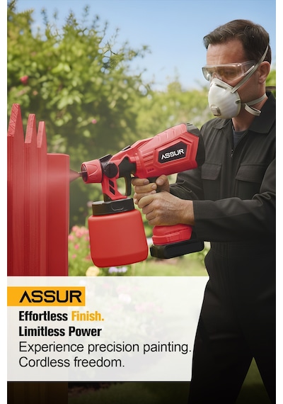 Assur ASR827 21V Çift Akü 300 MM Sprey Püskürtme Kırmızı