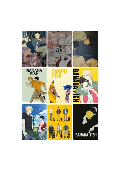 Banana Fish 1 No Desenli Tasarım Mini 9' Lu Fotokart Seti