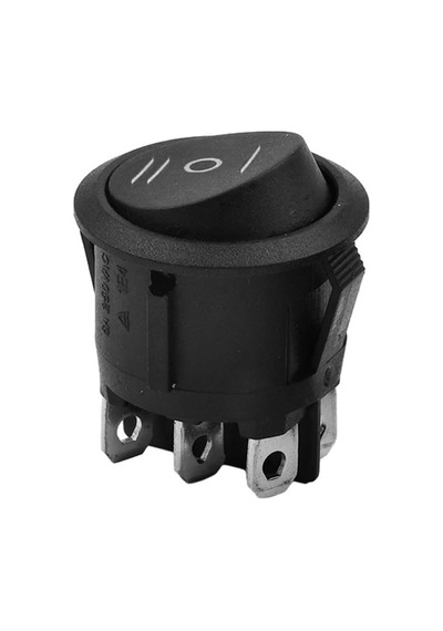 Yuvarlak Anahtar On-off-on 6p Siyah Ic-134-6