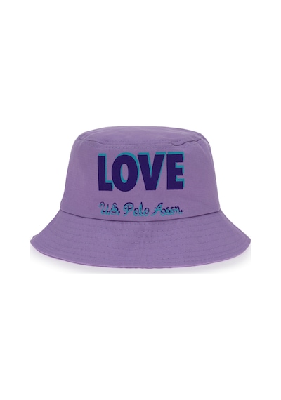 U.S. Polo Assn. Kız Çocuk Lila Slogan Baskılı Bucket Şapka 50312316-VR034