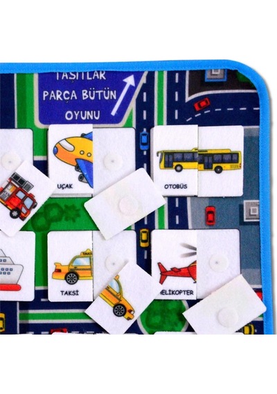 Lisinya247 Taşıtlar Parça-bütün Eşleşmeler Keçe Cırtlı Aktivite Sayfası - Çocuk Etkinlik , Eğitici