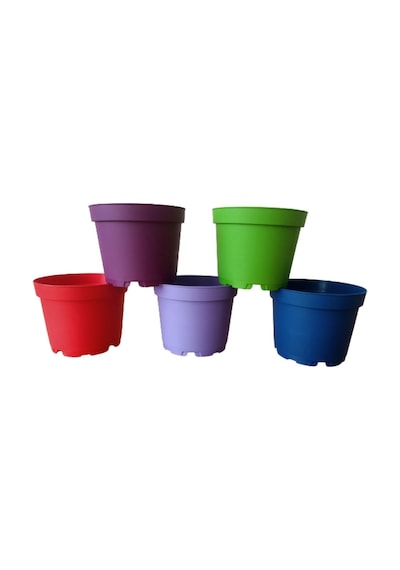 Tuğel Flowers 15 Adet KÜÇÜK BOY Plastik 5 Renkli Çiçek Üretim Saksısı (8.5 CM.LİK) Alt Tabaksız