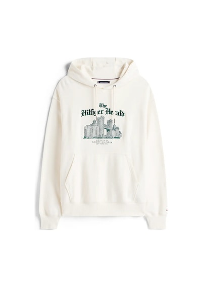 Tommy Hilfiger Herald Skylıne Hoody, Z00 Krem Erkek Hoodie