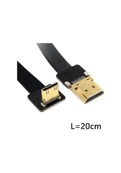 Hdmı To Hdmı 90 Derece Açıkhis Fpc Yassı Esnek / Ribbon Kablo