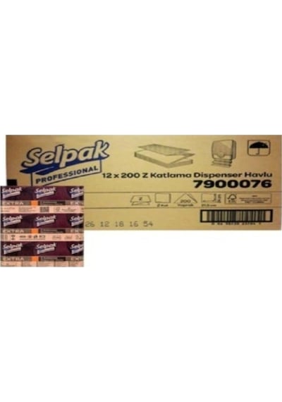 Selpak Professional Selpak Extra Z Katlama Katlı Kat Dispenser Havlu 2400 Adet