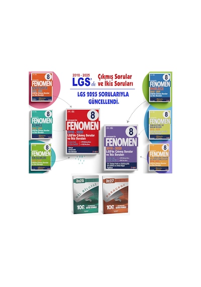 Fenomen Lgs 2018-2025 Çıkmış Sorular Ve İkiz Soruları + Anla Kazan Deneme Seti
