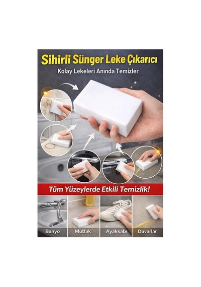 Mucit Home 3 Adet Melamin Sünger, Çizik Giderici Sünger, Duvar Temizleme Süngeri, Silgi Sünger, Sihi