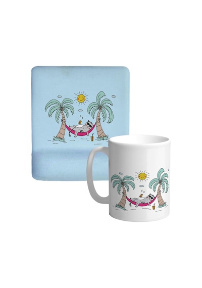 Tatil Zamanı Oval Bilek Destekli Mouse Pad Ve Kupa Bardak Seti Mousepad