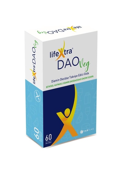 Lifextra Daoveg Diamin Oksidaz Takviye Edici Gıda 60 Vegan Tablet