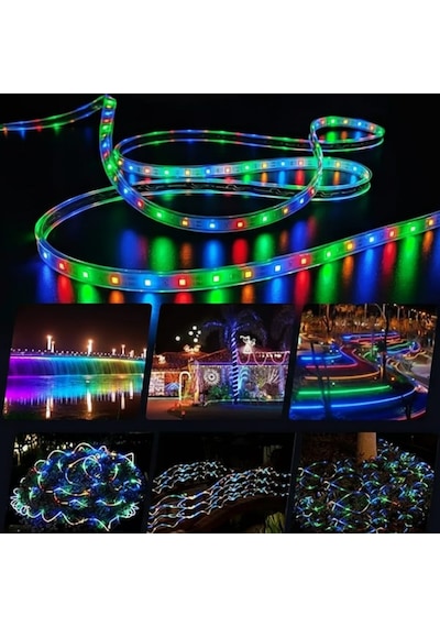 50 Watt Güneş Panelli Solar 10 Metre Hortum Şerit Led Rgb Rgb