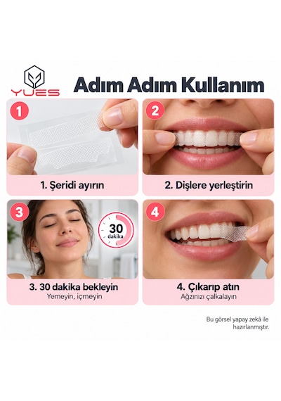 Yues Nt-fs Çilek Aromalı Diş Beyazlatma Bandı 14 Şerit 7 Uygulama