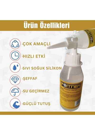 Soğuk Silikon Sıvı Yapıştırıcı, Su Geçirmez, Kuvvetli Ahşap, Seramik, Takı, Dıy Tutkalı, 100 Ml