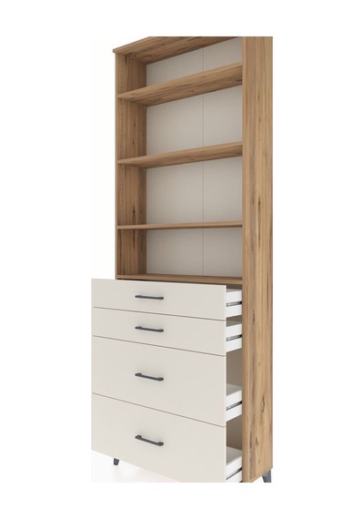 Arges Dolap 4 Raflı 4 Çekmeceli 88x30x243 Çam-aytaşı Atlas Çam