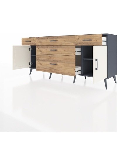 Hyperion Konsol 2 Raflı 5 Çekmeceli 2 Kapaklı 176x44x83 Antrasit-aytaşı/çam Aytaşı/çam Hyperion Konsol 2 Raflı 5 Çekmeceli 2 Kapaklı 176x44x83 Antrasit-aytaşı/çam Aytaşı/çam