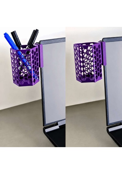 3d Baskı Monitor Kalemlik - Petek Desenli Laptop Kenar Altıgen Kalemlik-mor Diğer