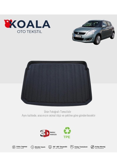 Suzuki Swift 2 Kademeli Bagaj 2008-2016 3d Bagaj Havuzu
