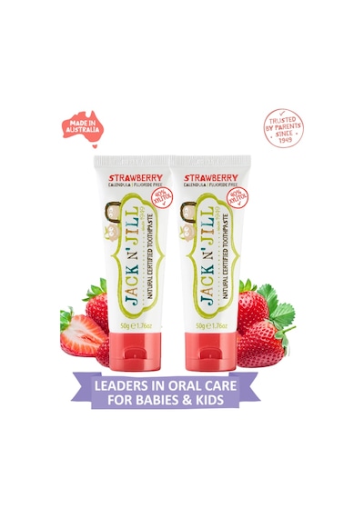 Jack N Jill Doğal Sertifikalı Diş Macunu - Çilek Aromalı 2 Adet 2x50g