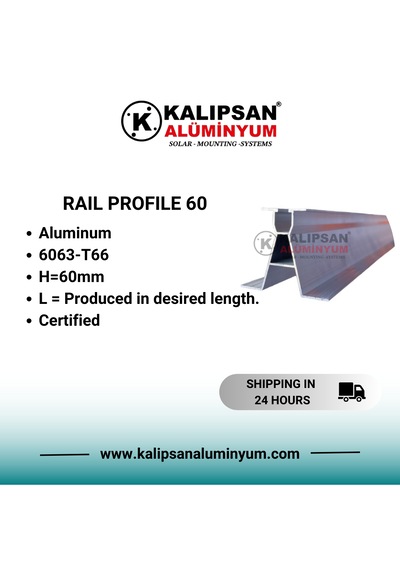 60'lık Aşık Ray Profili -h:60 Mm 2000 Mm 3 Adet