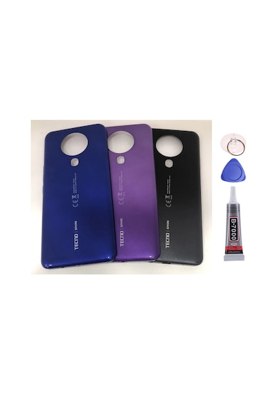 Tecno Spark 6 Mor Arka Kapak Batarya Kapağı Pil Kapağı Yapışkan Ve Sökme Aparatıyla Beraber Full Set Mor