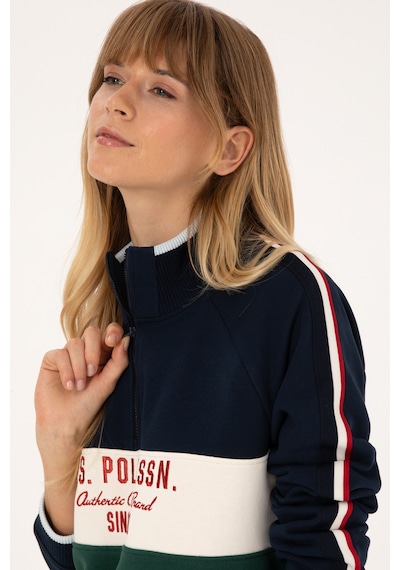 U.S. Polo Assn. Kadın Lacivert Fermuarlı Dik Yaka Sweatshirt 50311024-VR033