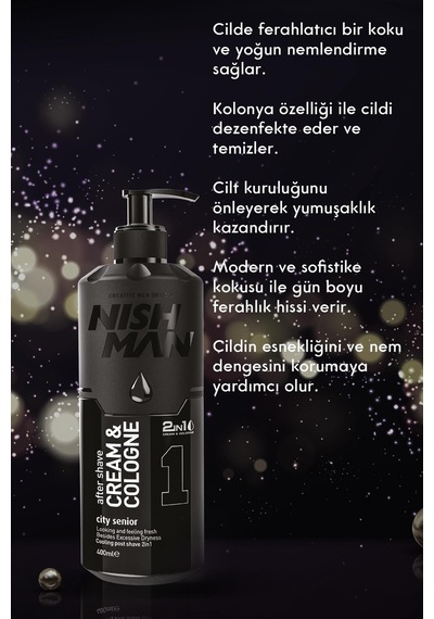2 Si 1 Arada Tıraş Sonrası Krem Ve Kolonya - City Senior 400 Ml