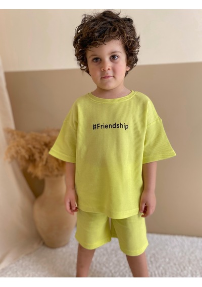 Miababy Waffle Baskılı İkili Takım Limon