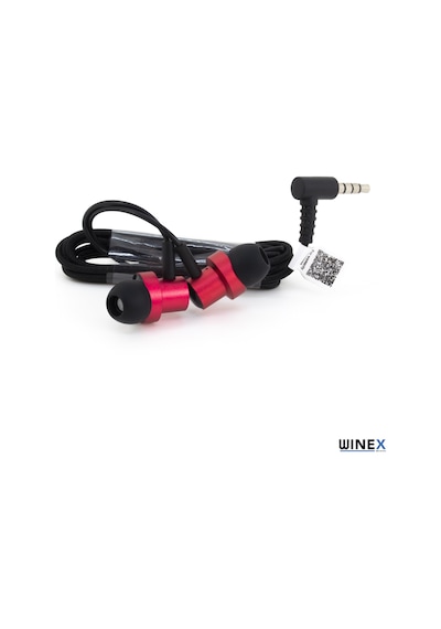 Winex Mıknatıslı Metal Mikrofonlu Kablolu Kulakiçi Kulaklık Kırmızı