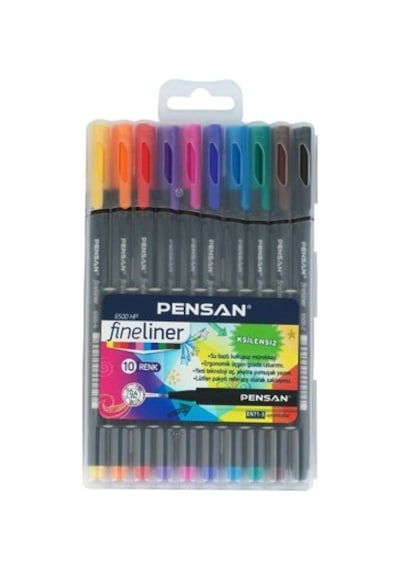 0.4 Mm Keçeli Uçlu Fineliner Kalem, 10 Renk Set