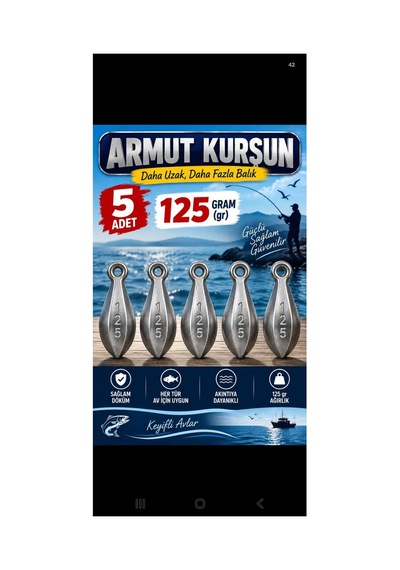 125 Gram Armut Kurşun 5 Adet