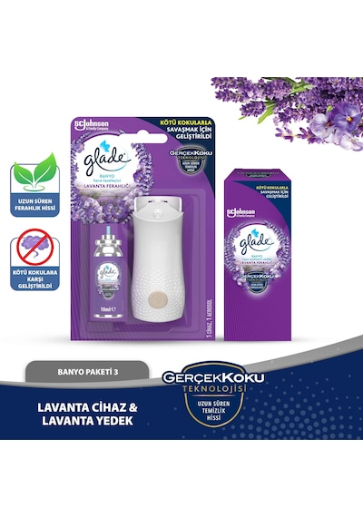 Glade Banyo Cihaz + Yedek Lavanta Oda Kokusu 2'li