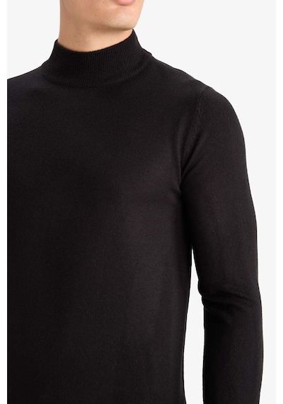 Defacto Slim Fit Dar Kesim Balıkçı Yaka Basic Düz Triko Kazak R1127az25wnbk27 Siyah-bk27