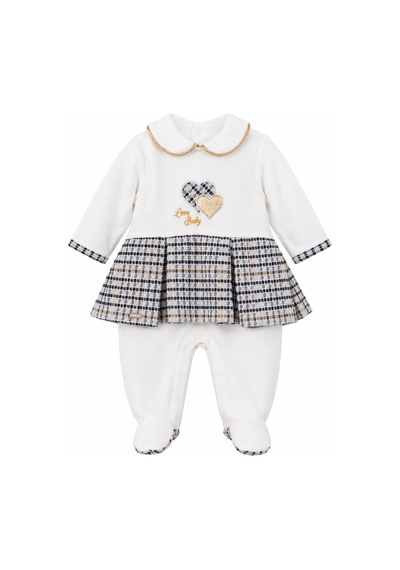 Babyhola %100 Pamuk Premium Kalite Kadife Kız Bebek Tulum 13446 Gri
