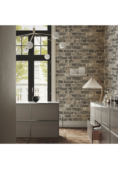 Roka 23104-3 Taş Desenli Kahverengi Duvar Kağıdı 16,5 M2