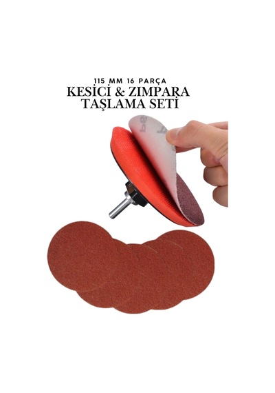 16 Parça Spiral Avuç İçi Taşlama Seti - 115mm Cırt Zımpara Tablası, Inox Kesici Ve Flap Disk Seti 16 Parça Spiral Avuç İçi Taşlama Seti - 115mm Cırt Zımpara Tablası, Inox Kesici Ve Flap Disk Seti