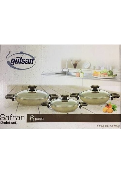 Gülsan Safran Granit 3'Lü Omlet Sahan Seti