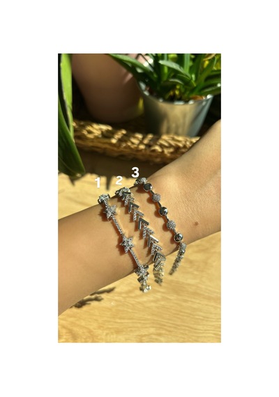 3 Numaralı Xuping Silver Bileklik Gri Gri