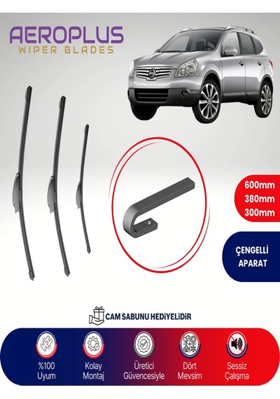 Aeroplus Nissan Qashqai +2 Ön Arka Muz Silecek Takımı 2008-2013