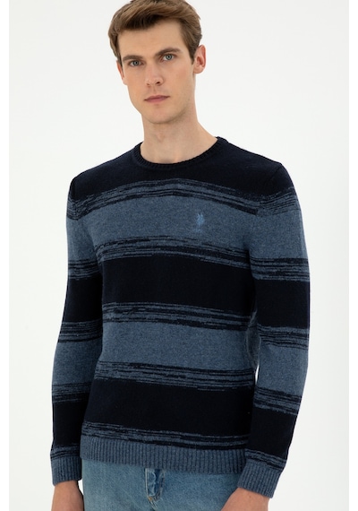 U.S. Polo Assn. Erkek Slim Fit Bisiklet Yaka Saks Kazak 50293115-VR032