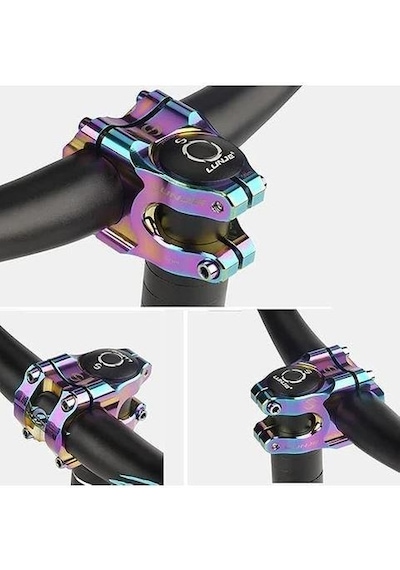 Lunje Alüminyum 31,8mm Mtb Freeride Gidon Boğazı Bisiklet Gidon Boğazı Rainbow Oil Slick Renk Boğaz Turuncu