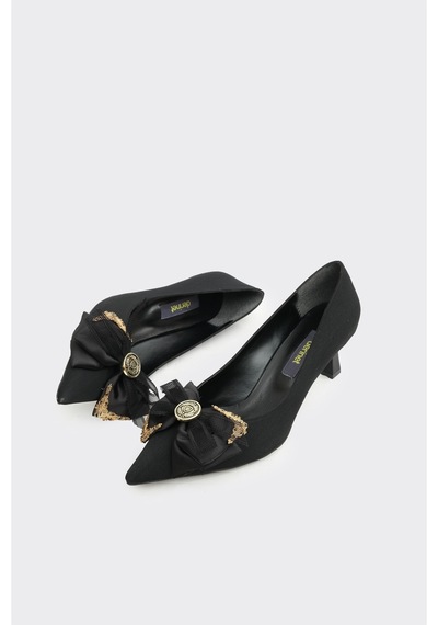 Derinet Toka Aksesuarlı Kadın Stiletto S.saten S.saten