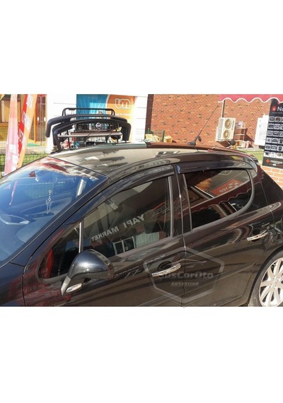 Peugeot 207 2006-2012 Uyumlu Mugen Cam Rüzgarlığı Seti Piano Black 4'lü İthal (00) (ŞüsCarOto Aksesuar)
