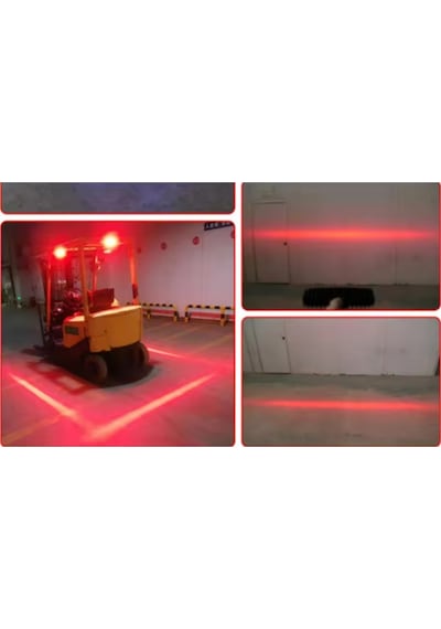 Forklift Red Zone Kırmızı Bölge Çizgili Güvenlik Uyarı Işığı Led Projektör 10 - 80 Volt