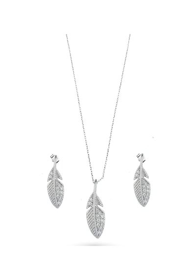 Oya Silver Işıltılı Kuş Tüyü Gümüş Set&takım O038438