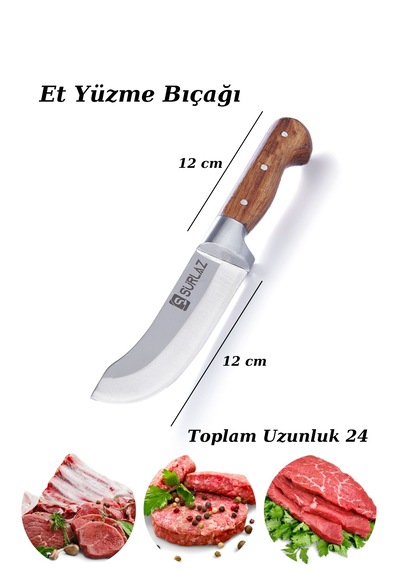 Sürlaz 4lü Ahşap Saplı El Yapımı Bıçak Seti -