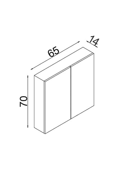 Teta Home Tokyo 65cm Mdf Banyo Üst Aynalı Dolap Beyaz Beyaz