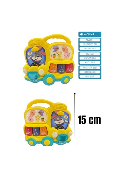 Pilli Müzikli Tavşan Otobüsü 855-63d