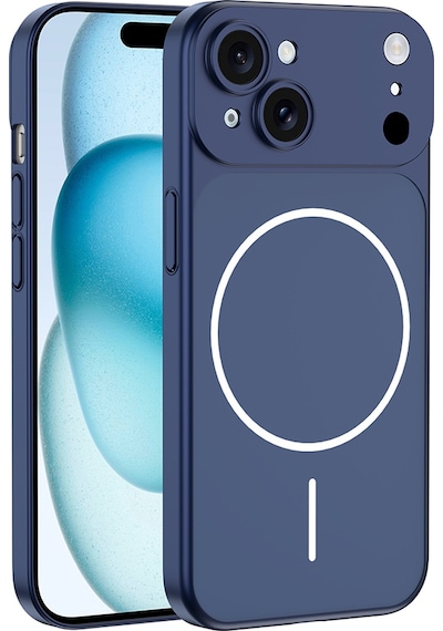 Thegencoo Apple Uyumlu iPhone 15 Kılıf Tgco M-safe Şarj Özellikli Kamera Korumalı Spark Kapak - Mavi
