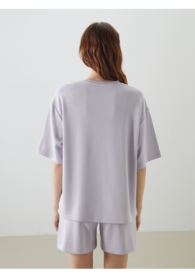 Lcw Vision Lila Oversize Soft Touch Kadın Tişört