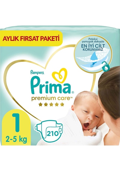 Prima Premium Care Bebek Bezi 1 Numara Yenidoğan 210 Adet